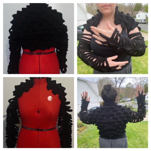 Black spiked shrug