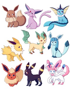 Eeveelutions Sticker Set