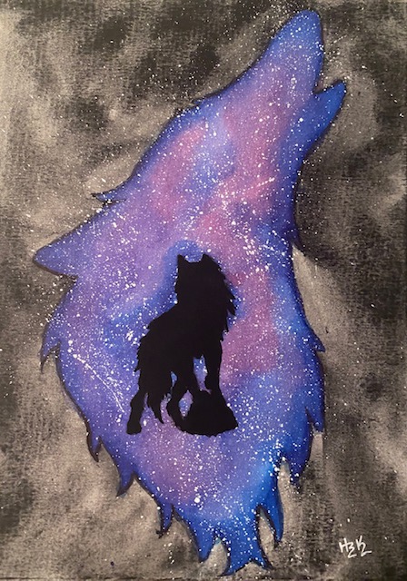 Galaxy Silhouette Wolf