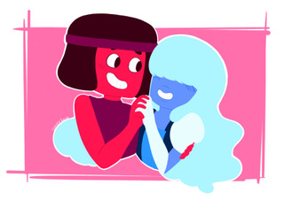 Ruby and Sapphire 8.5x11 print