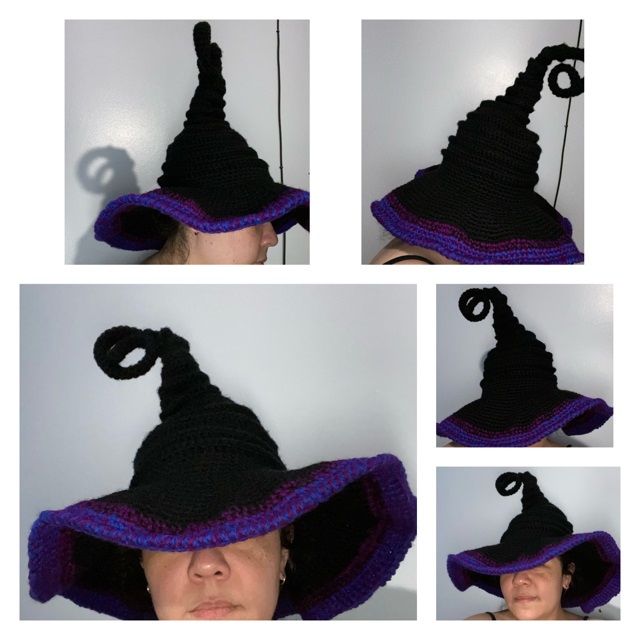 Twirly Witch hat with colourful brim