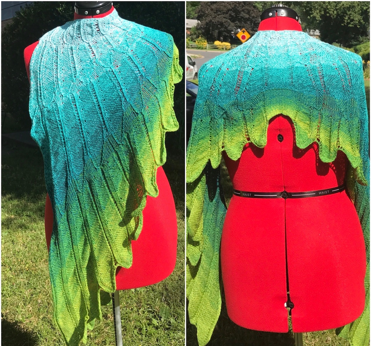 Feathered shawl Seaglass