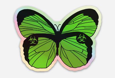 Acid butterfly holographic sticker