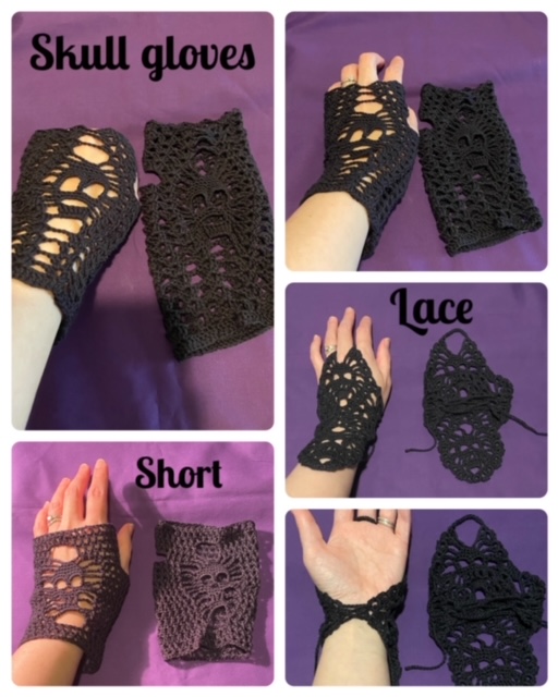 Fingerless skull gloves