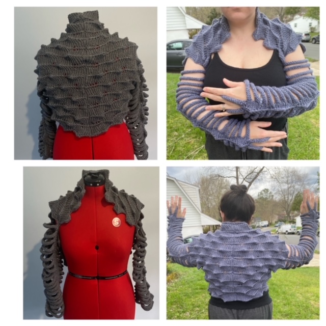 Gray spiked shrug