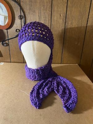 mermaid scarf hat purple haze