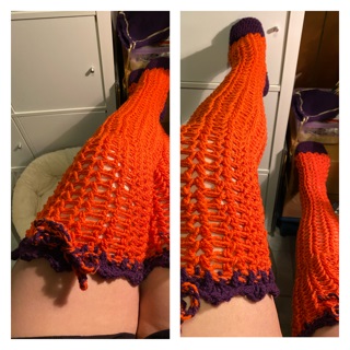 Thigh high socks Pumpkin Purple