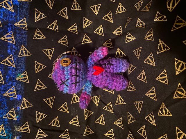 Voodoo baby purple keychain